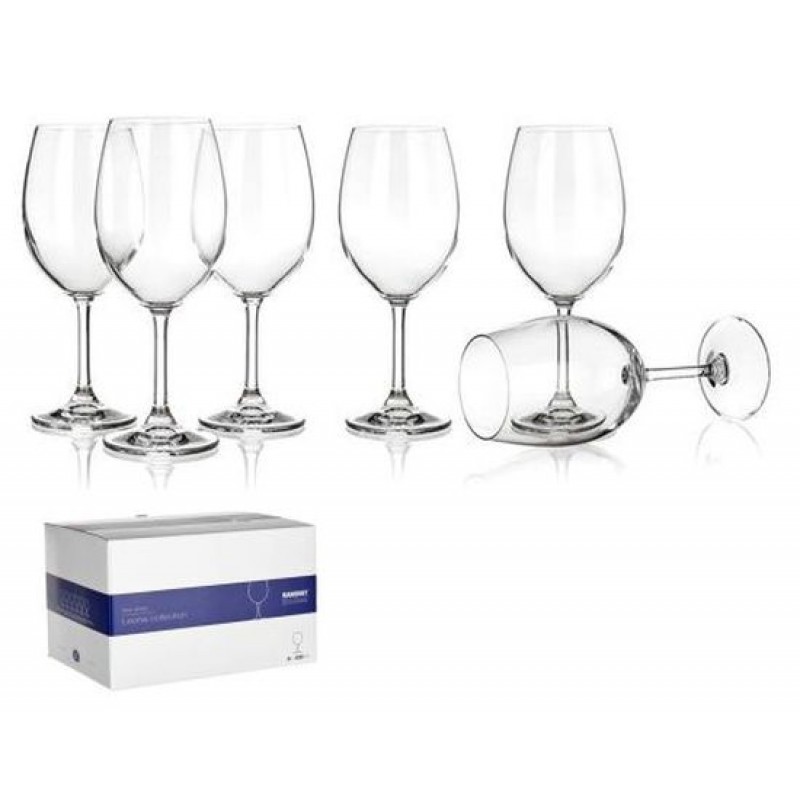 BANQUET CRYSTAL LEONA Sada sklenic na červené víno 430 ml, 6 ks, 02B4G006430