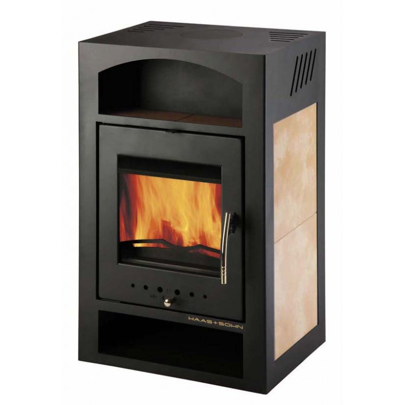 HAAS+SOHN krbová kamna Adria mini II černá-béžová dlažba 0431715010000