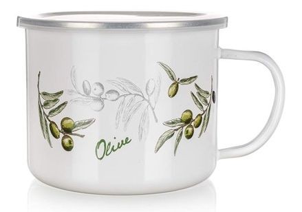 BANQUET Hrnek smaltovaný OLIVES, 0,9l, 13RMVEG18 BANQUET Hrnek smaltovaný OLIVES, 0,9l, 13RMVEG18