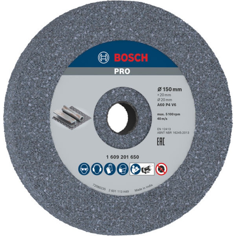 BOSCH Brusný kotouč pro dvoukotoučovou brusku, 150 mm, 20 mm, 60 1609201650 BOSCH Brusný kotouč pro dvoukotoučovou brusku, 150 mm, 20 mm, 60 1609201650