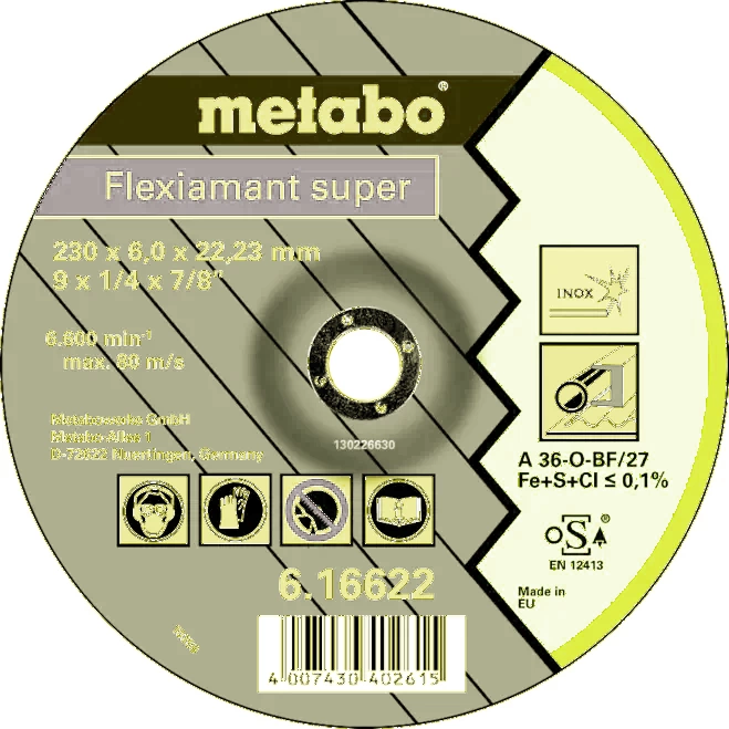 Metabo Flexiamant super 115x6,0x22,23 Inox, SF 27 616739000 Metabo Flexiamant super 115x6,0x22,23 Inox, SF 27 616739000
