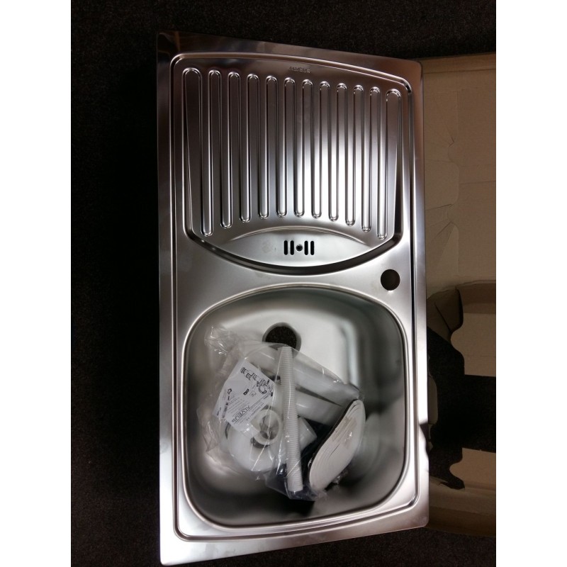 ALVEUS Basic 150 kuchyňský dřez satin, 780x435 mm, 1009158, otvor pro baterii viz. foto