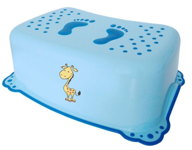 AQUALINE Dětské protiskluzové stupátko do koupelny Žirafa, modrá 2526