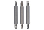 BOSCH 3dílná sada oboustranných čepelí PH1, PZ1, S 0,6x4,5; PH2, PZ2, S 1,0x5,5; 60 mm 2607001745