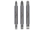 BOSCH 3dílná sada oboustranných čepelí S 1,2x6,5, S 0,6x4,5, S 0,8x5,5; PZ1, PZ2, PZ3; 60 mm 2607001747