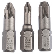 BOSCH 3dílná sada šroubovacích bitů Extra-Hart (PZ) PZ1; PZ2; PZ3; 25 mm 2607001753