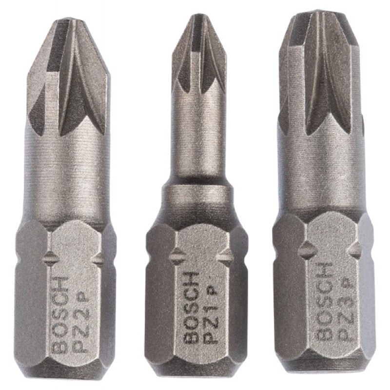 BOSCH 3dílná sada šroubovacích bitů Extra-Hart (PZ) PZ1; PZ2; PZ3; 25 mm 2607001753
