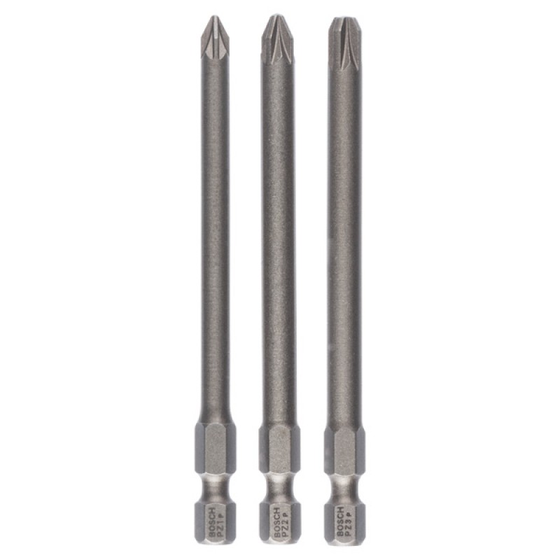 BOSCH 3dílná sada šroubovacích bitů Extra-Hart PZ1; PZ2; PZ3; 89 mm 2607001761
