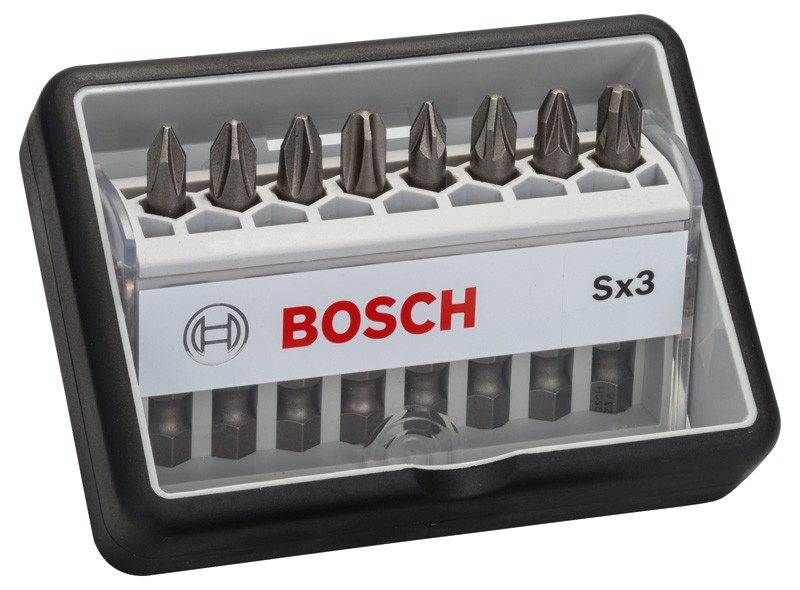 BOSCH 8dílná sada šroubovacích bitů Robust Line, Sx Extra-Hart 2607002558