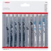 BOSCH 10 dílná sada pilových plátků se stopkou T Wood and Metal 2607011170