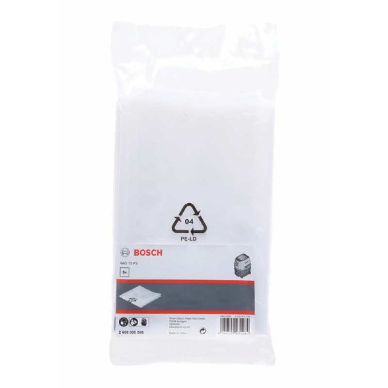 BOSCH Vak na odpad 5l, plastový (5 kusů) pro vysavač GAS 15 PS 2608000698