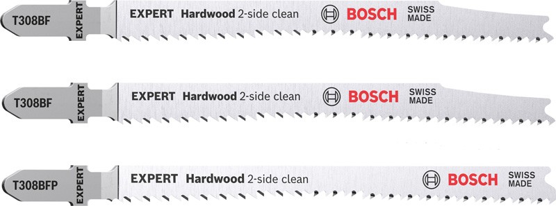 BOSCH 2dílná sada pilových plátků do přímočarých pil EXPERT Hardwood 2-side clean T308BF/BFP 2608900549