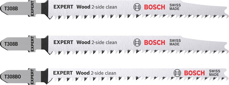 BOSCH 3dílná sada pilových plátků T308B/BO EXPERT Wood 2-side clean 2608900559