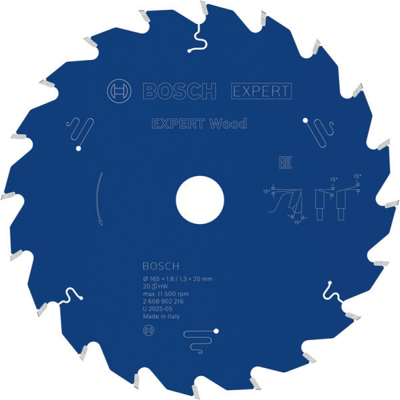 BOSCH Pilový kotouč EXPERT Wood, 165 × 1,8/1,3 × 20 mm, T20 2608902216