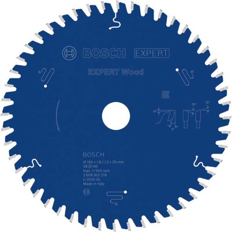 BOSCH Pilový kotouč EXPERT Wood, 165 × 1,8/1,3 × 20 mm, T48 2608902218