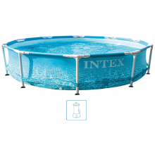 VÝPRODEJ INTEX METAL FRAME POOLS Bazén 305 x 76 cm s kartušovou filtrací 28208GN POŠKOZENÝ OBAL!!