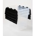 HEIDRUN úložné boxy s integrovaným víkem, set 3ks, transparentní/černá 31643