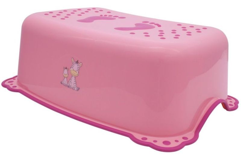 AQUALINE Dětské protiskluzové stupátko do koupelny Zebra, růžová, 3196 AQUALINE Dětské protiskluzové stupátko do koupelny Zebra, růžová, 3196