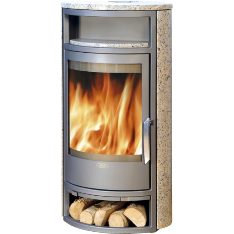 ABX Polar 4654-4-II krbová kamna na dřevo, černý plech + žula gold, vč. horní desky