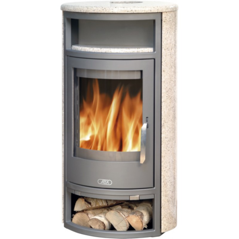 ABX Polar 4654-6-II krbová kamna na dřevo, šedý plech + žula gold, včetně horní desky