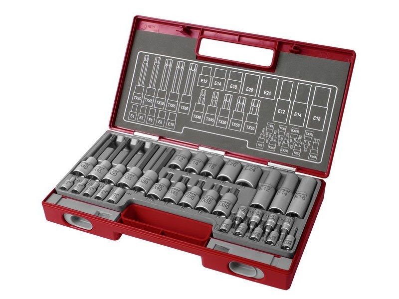 FORTUM klíče nástrčné a zástrčné TORX, sada 32ks 1/4", 1/2" 4700020 FORTUM klíče nástrčné a zástrčné TORX, sada 32ks 1/4", 1/2" 4700020