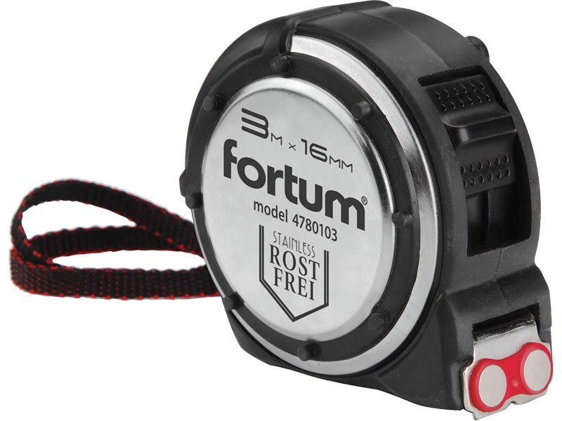 FORTUM metr svinovací nerez, 5m, šířka pásku 19mm 4780105