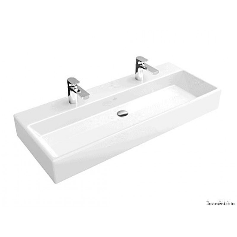 Villeroy & Boch Memento Umyvadlo k montáži s nábytkem 1000x470 mm, pro dvě 1otvorové armatury, star white ceramicplus