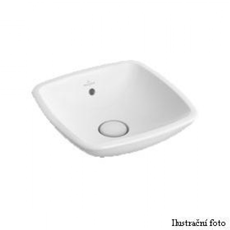 Villeroy & Boch Loop&Friends Umyvadlo k postavení na desku 380x380 mm s přepadem, bílá alpin ceramicplus