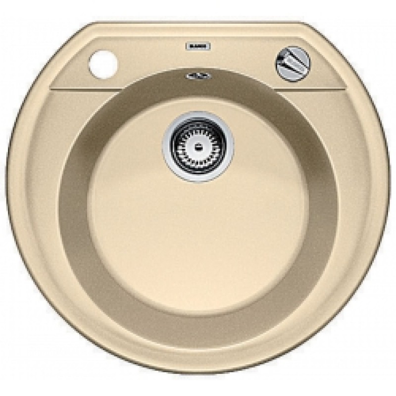 BLANCO Rondoval 45 dřez s excentrem, včetně sifonu, béžová champagne 515662