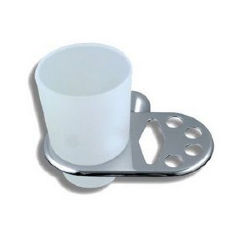 NOVASERVIS METALIA 3 držák skleničky a kartáčků satino/chrom 6349,9