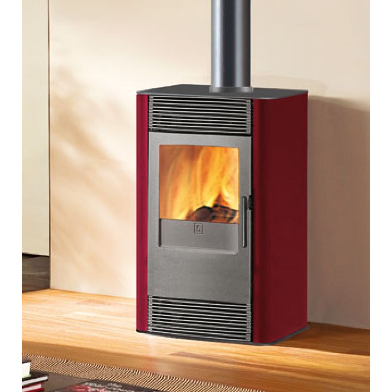 EDILKAMIN DISCO teplovzdušná krbová kamna na dřevo bordó 641790
