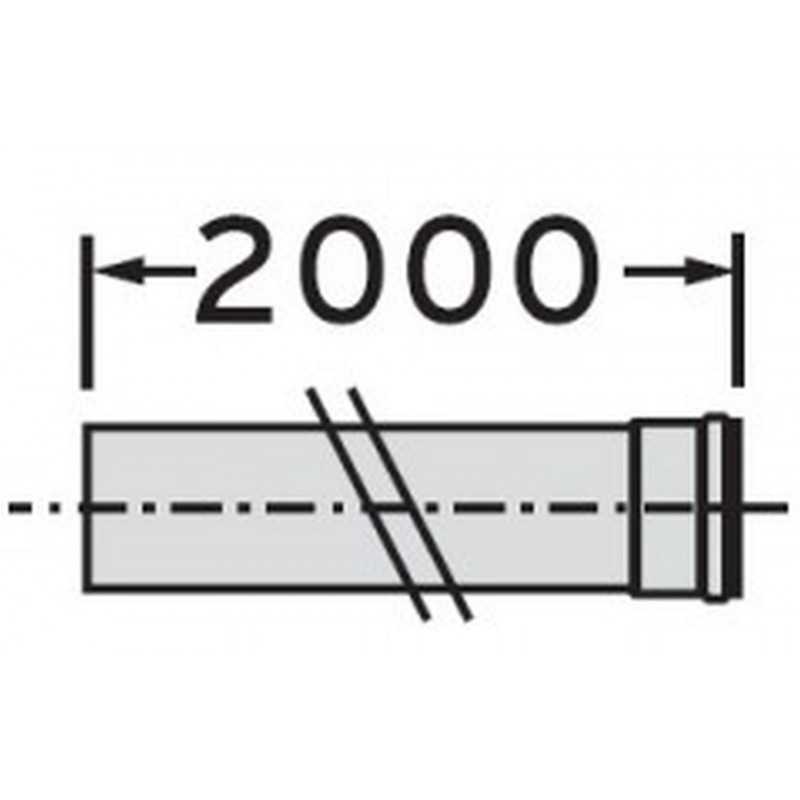 VAILLANT odkouření kondenzační prodlužovací kus odkouření 2 m, pr. 80 mm 303255