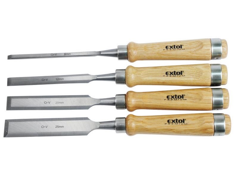 EXTOL PREMIUM dláta s kvalitní bukovou rukojetí, sada 4ks 8812420 EXTOL PREMIUM dláta s kvalitní bukovou rukojetí, sada 4ks 8812420