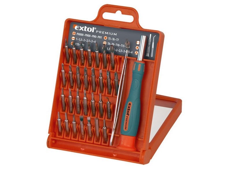 EXTOL PREMIUM šroubovák hodinářský s hroty, sada 32ks 8819105