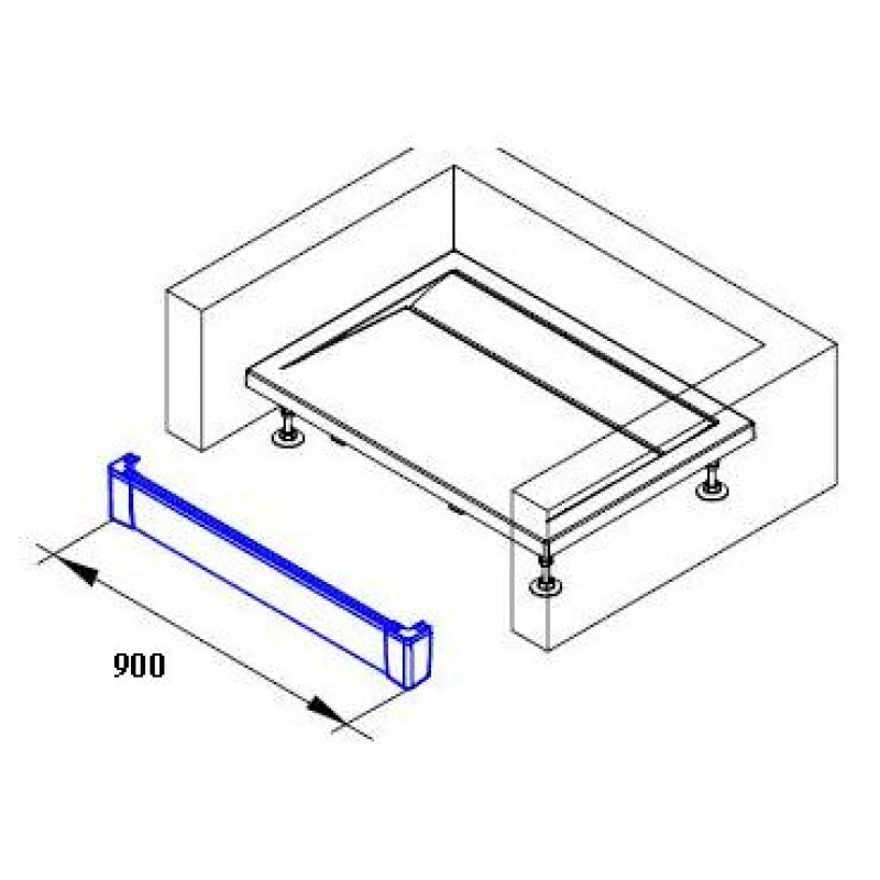 RONAL PWII ILA hliníkový přední panel 90 cm, pro obdélníkovou vaničku, chrom PWII09050