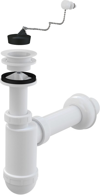 ALCAPLAST Sifon umyvadlový průměr 40mm s plastovou mřížkou průměr 63mm, řetízek A42R ALCAPLAST Sifon umyvadlový průměr 40mm s plastovou mřížkou průměr 63mm, řetízek A42R