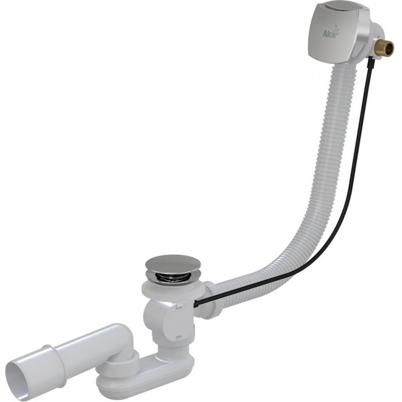 ALCAPLAST Sifon vanový s napouštěním přepadem chrom 80cm A564CRM180 ALCAPLAST Sifon vanový s napouštěním přepadem chrom 80cm A564CRM180