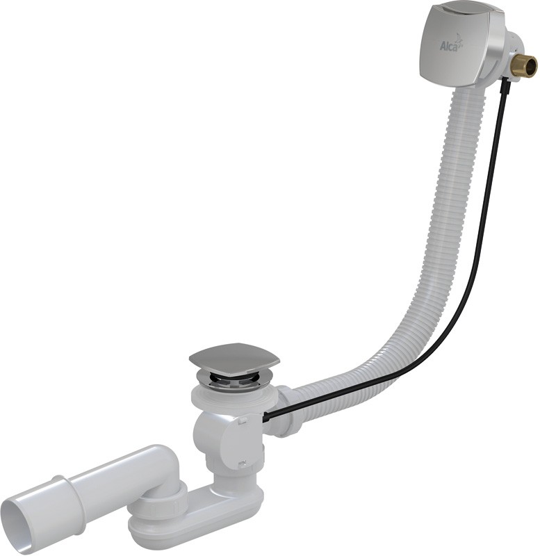 ALCAPLAST Sifon vanový s napouštěním přepadem pro silnostěnné vany chrom 100cm A565CRM2100 ALCAPLAST Sifon vanový s napouštěním přepadem pro silnostěnné vany chrom 100cm A565CRM2100