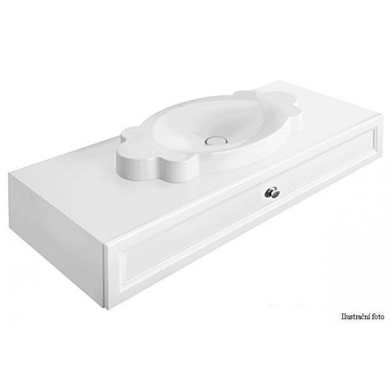 Villeroy & Boch La Belle Spodní skříňka 1350x210x540 mm bílá lesklá, rukojeť pochromováno, pro umyvadla k postavení na desku