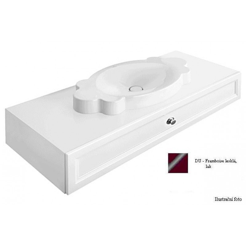 Villeroy & Boch La Belle Spodní skříňka 1350x210x540 mm framboise lesklá, rukojeť pochromováno, pro umyvadla k postavení na desku