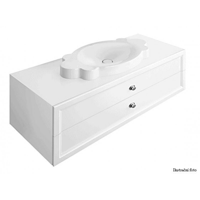 Villeroy & Boch La Belle Spodní skříňka 1350x420x540 mm bílá lesklá, rukojeť v barvě šampaňského, pro umyvadla k postavení na desku