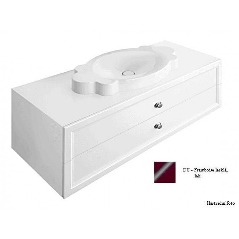 Villeroy & Boch La Belle Spodní skříňka 1350x420x540 mm framboise lesklá, rukojeť v barvě šampaňského, pro umyvadla k postavení na desku