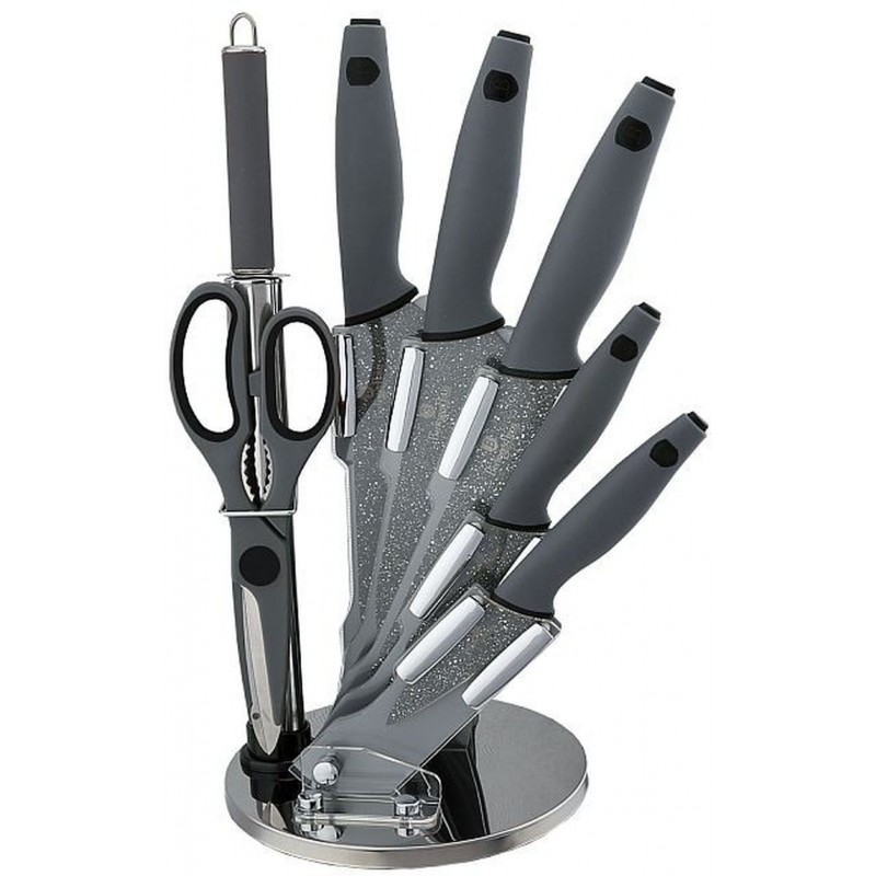 BERLINGERHAUS Sada nožů ve stojanu 8 ks Granit Diamond Line BH-2116