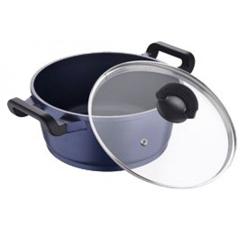 BERGNER Hrnec z litého hliníku 28 x 12 cm, 6,5 L SPARK, modrá BG-6749modr