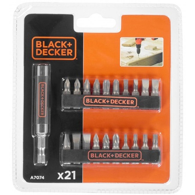 Black & Decker A7074 21-dílná sada bitů + magnetický držák