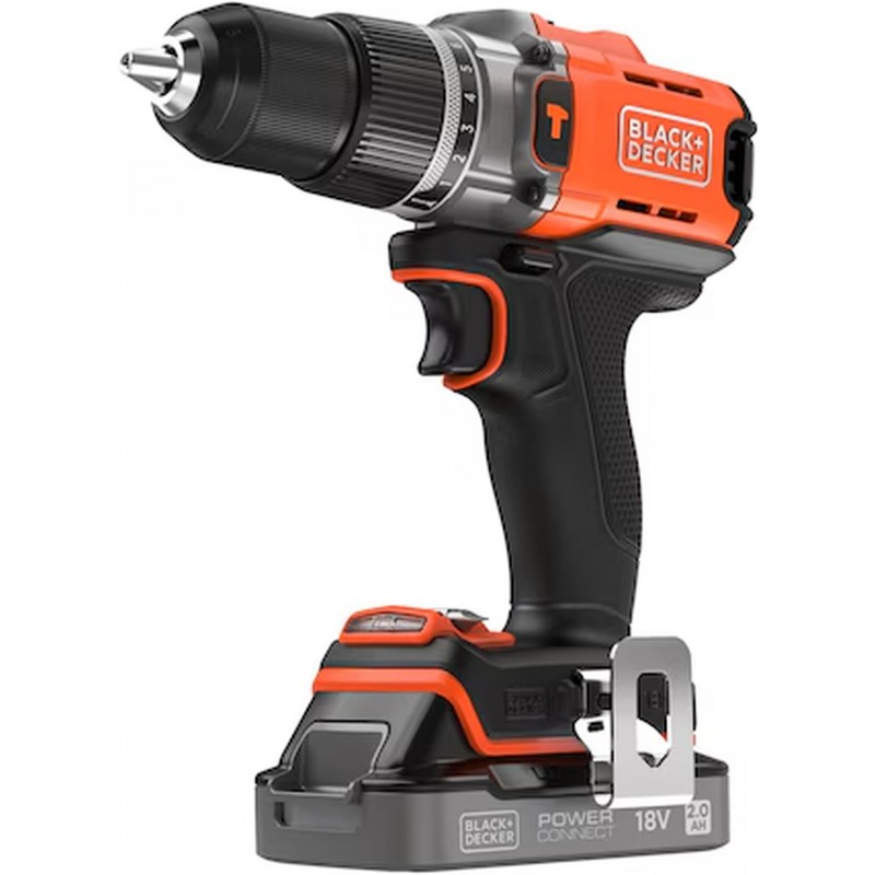 Black & Decker BCD383D1XC Vrtací šroubovák s příklepem (45Nm/18V/1x2,0Ah)