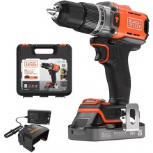 Black & Decker BCD383D1XK Vrtací šroubovák s příklepem (45Nm/18V/1x2,0Ah), kufr