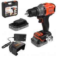 Black & Decker BCD383D2XK Vrtací šroubovák s příklepem (45Nm/18V/2x2,0Ah), kufr