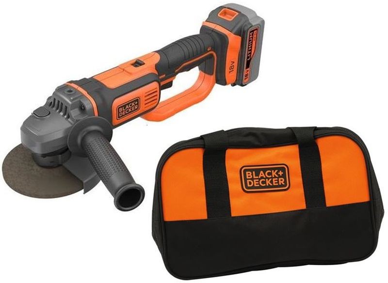 Black & Decker BCG720M1 Aku úhlová bruska (125mm/18V/1x4,0Ah), taška