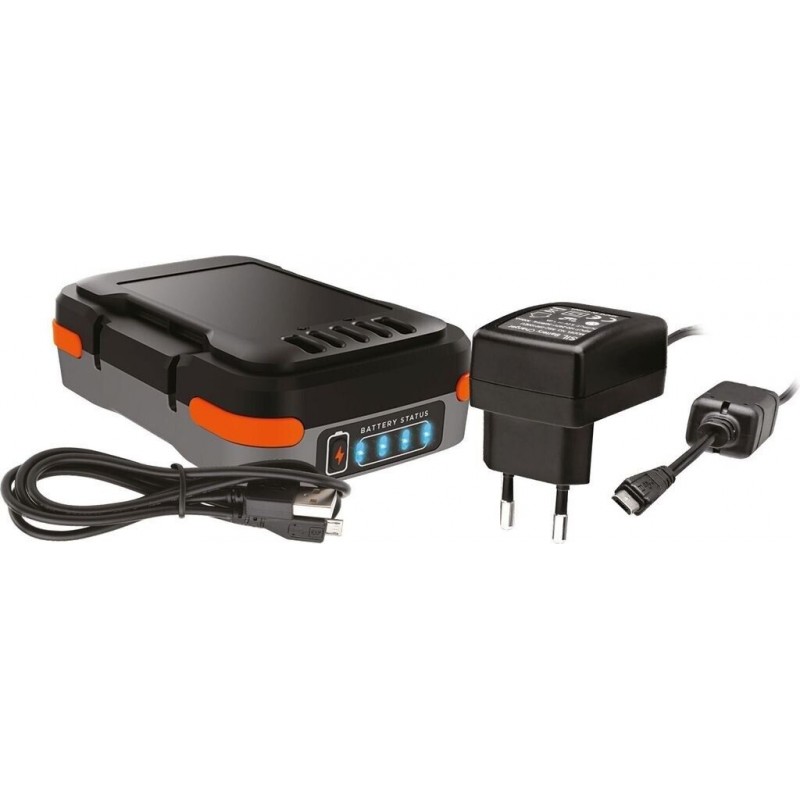 Black & Decker BDCB12B Akumulátor (12V/1,5Ah), USB kabel, ukazatel stavu nabití